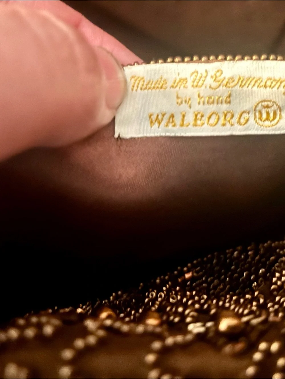 Walborg Bronze Beaded Evening Clutch